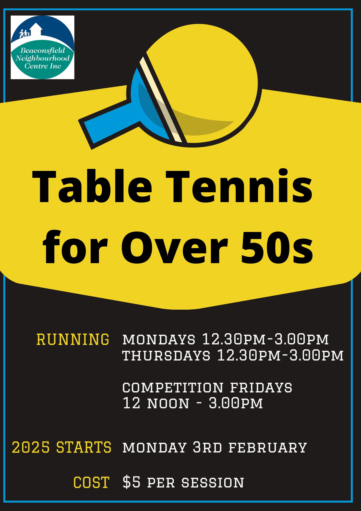Table Tennis for Over 50s
